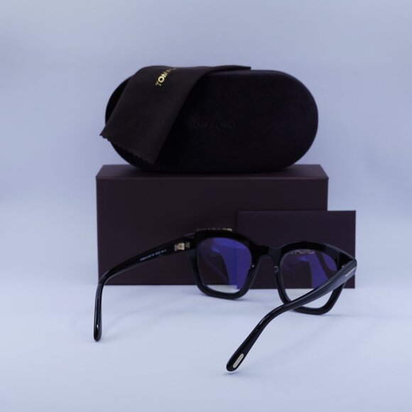 Tom Ford FT5961-B 001 Eyeglasses Black 49mm Square Frame, Blue Light Block Lens - Picture 9 of 9